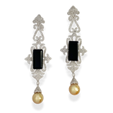 Golden Pearl Onyx Earring