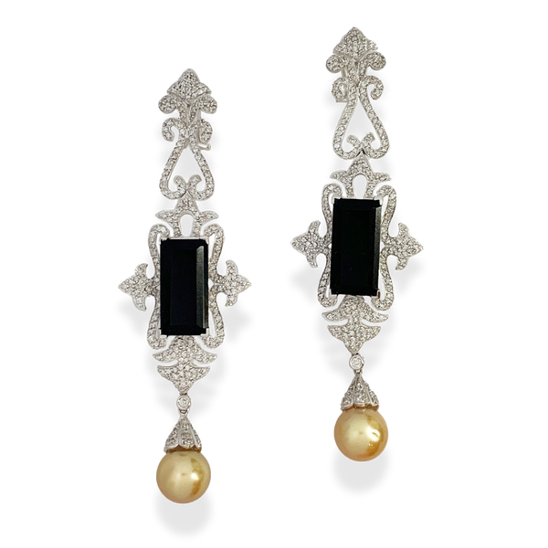 Golden Pearl Onyx Earring