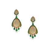 Opal and emerald earring