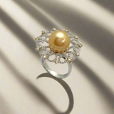 Golden Pearl Diamond Ring