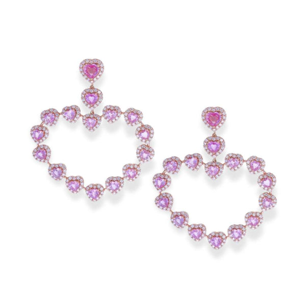 Heart Pink Sapphire Earring