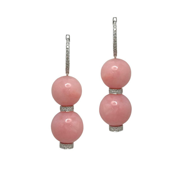 Pink Opal Diamond Earring