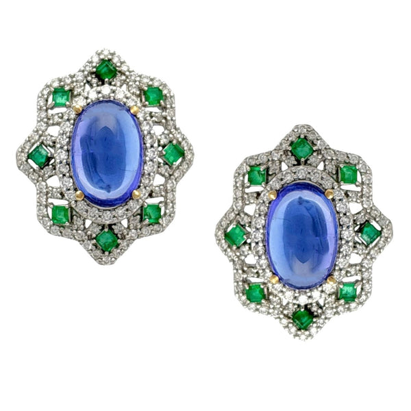 Emerald Tanzanite earring