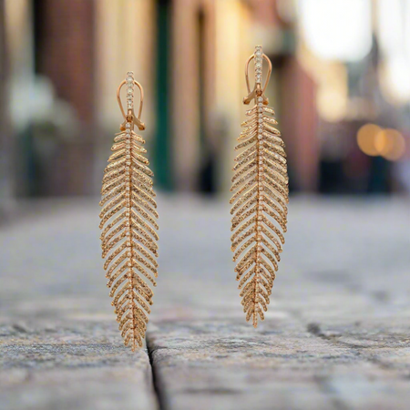 Diamond Feather earring