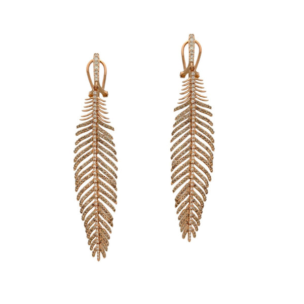 Diamond Feather earring