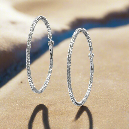 Big Diamond Hoop Earring