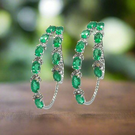 Emerald Diamond Earring