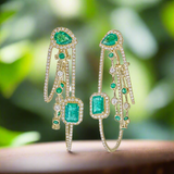 Party Emerald Hoops