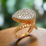 Pave Pear Ring